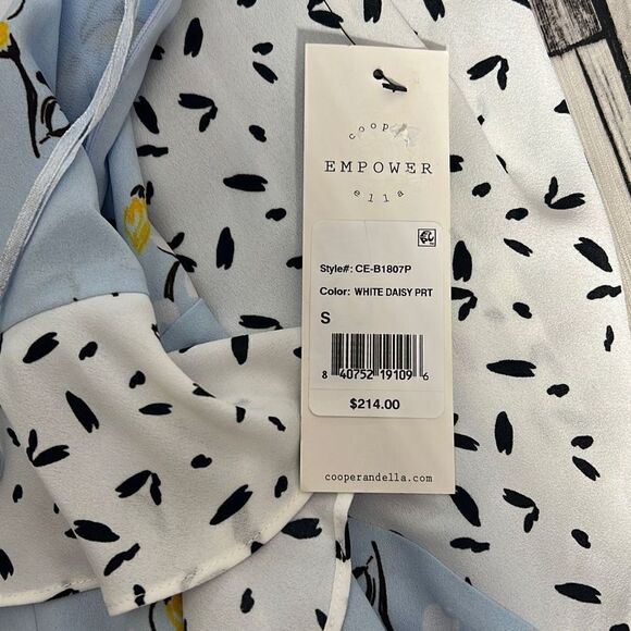 Cooper & Ella Women's Sleeveless Floral Ruffled Accent Blue Mini Dress Size S NW - Picture 6 of 13